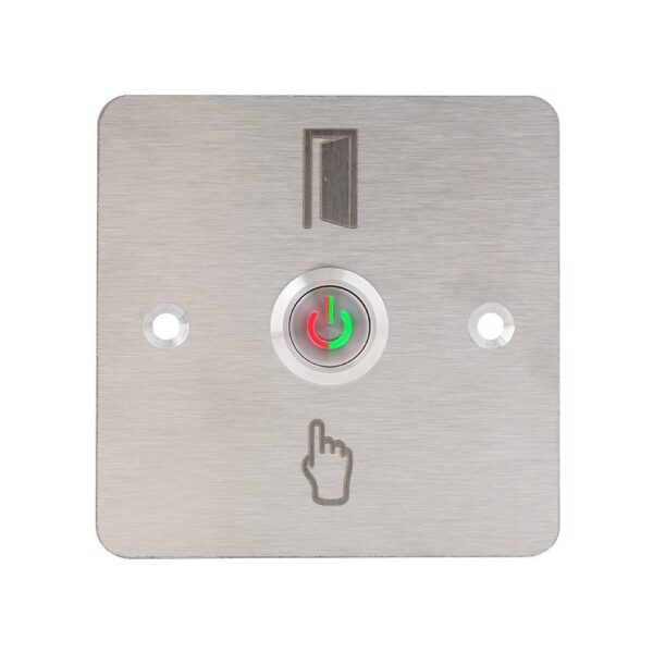 pbk-c-19l-nonc-rdgn_frontled_rdgn.jpg Kimagasló felületű Ø19 mm-es bistabil nyomógomb(IP65) 86 mm széles pajzzsal-NO/NC piros-zöld LED