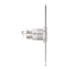 pbk-c-19l-nonc-rdgn_side.jpg Kimagasló felületű Ø19 mm-es bistabil nyomógomb(IP65) 86 mm széles pajzzsal-NO/NC piros-zöld LED
