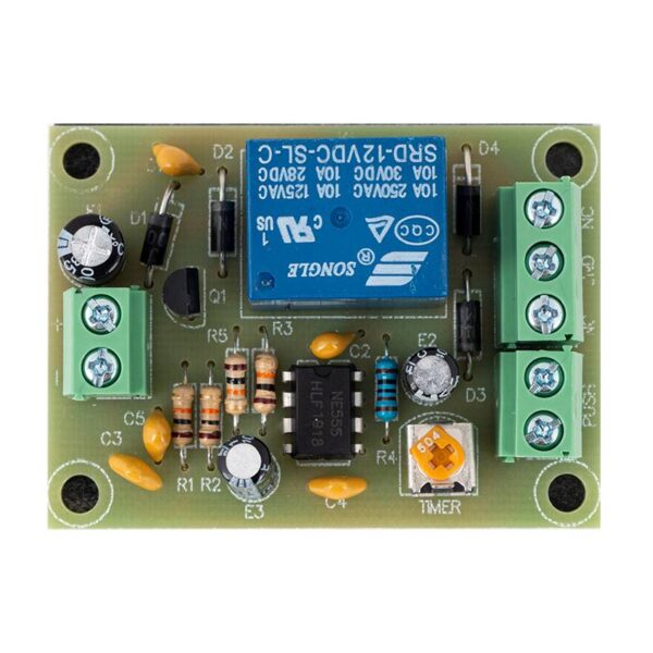 Időzítő relémodul 12V DC vezérléssel, 0-30 mp időzítéssel