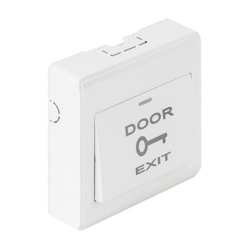 Műanyagházas mikrokapcsolós nyomógomb "DOOR EXIT" felirattal 86 x 86 - NO/NC