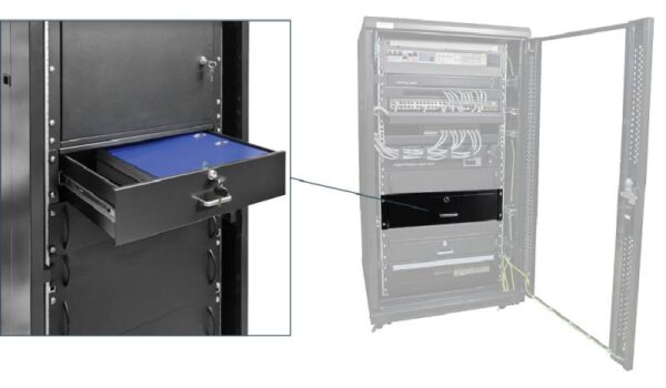 Pulsar RASR3 – 3U zárható kihúzható fiók 19" rack szekrényekhez
