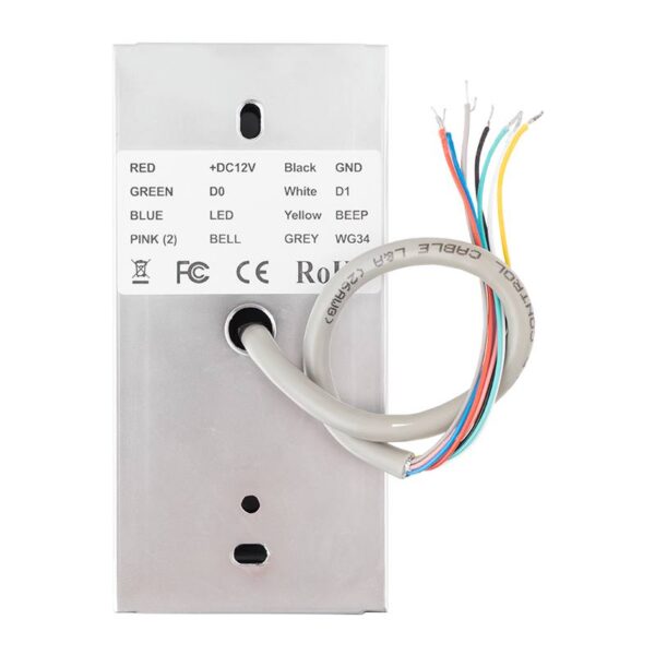 rf600em_back.jpg 125 kHz EM RFID kártya és kódbillentyűs wiegand segédolvasó, vandálbiztós, vízálló