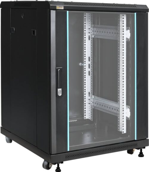 Pulsar RS1566 – 19" 15U 600x600 álló rack szekrény