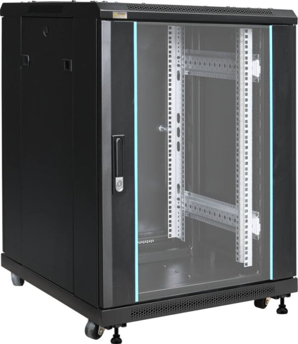 Pulsar RS1566 – 19" 15U 600x600 álló rack szekrény
