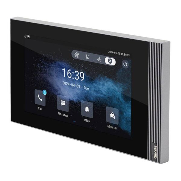 s562_isoleftscr_1.jpg Kaputelefon beltéri egység, 7''-os érintőképernyővel, Linux alapú rendszerrel, WiFi-vel