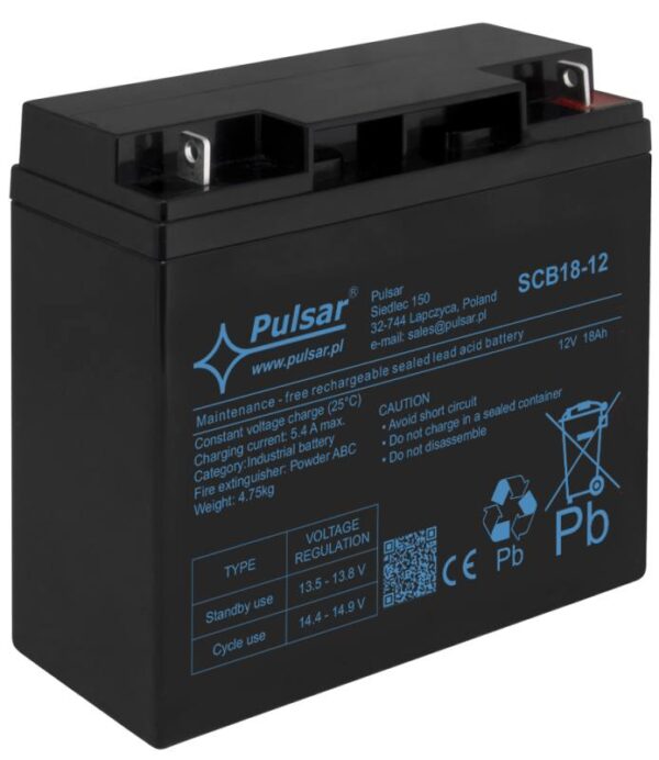 Pulsar SCB18-12 – Akkumulátor 12V 18 Ah