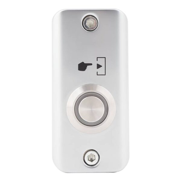 smb-s001_led_-rdgn_front.jpg Fémházas kimagasló felületű nyomógomb(IP65) 60x29x27mm, NO-COM kimenet, piros-zöld LED gyűrű