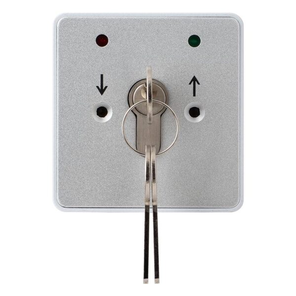 smb-s0272rsp_front_kulcsos.jpg Felületre szerelhető háromállású kulcsos kapcsoló(IP55) 2xNO-COM kimenettel, LED visszajelzéssel