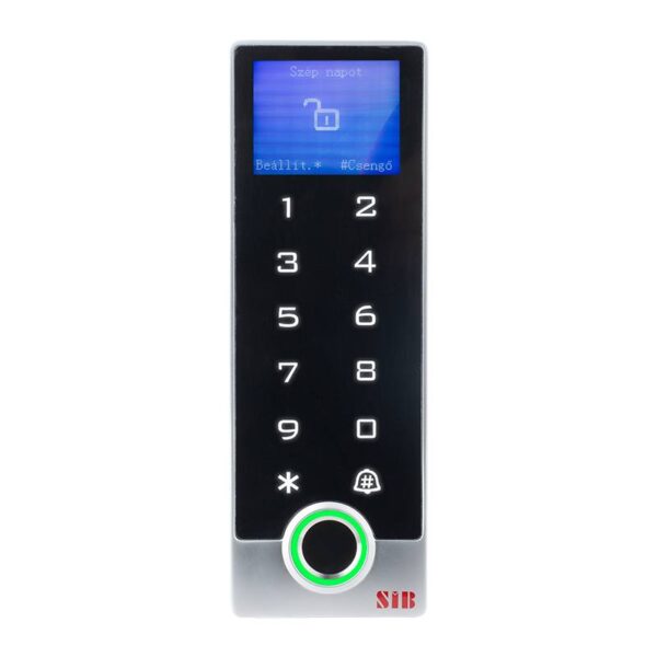 tf2lcd-em-w-ty_front_gn.jpg Önálló működésű, vízálló LCD kijelzős biometrikus kódzár - WiFi - IP68 - TF2LCD-EM-W-Ty