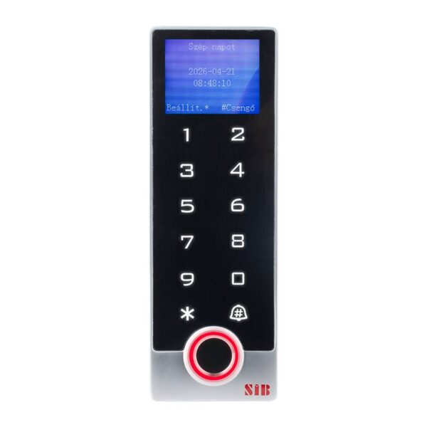 tf2lcd-em-w-ty_front_rd.jpg Önálló működésű, vízálló LCD kijelzős biometrikus kódzár - WiFi - IP68 - TF2LCD-EM-W-Ty