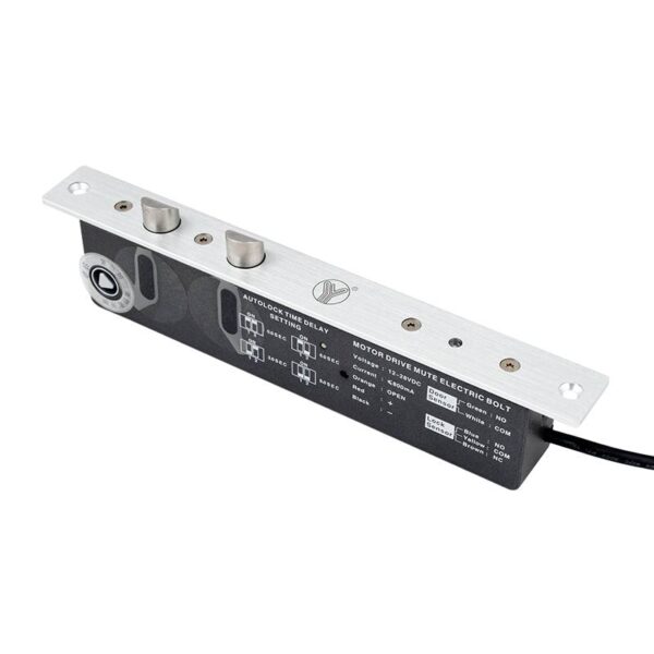 OUTLET: Motoros csapzár dupla reteszeléssel két szárnyú nyíló ajtóhoz - Fail-secure - áramszünet esetén zárt - kényszerkulcsal nyitható - 12-28V DC - ajtó és zár állapot visszajelzéssel - időzítéssel - LED