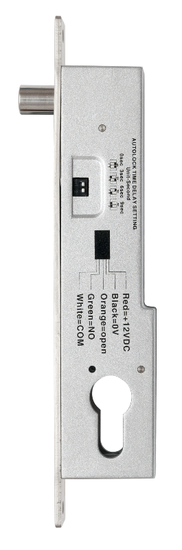 Süllyesztve szerelhető csapzár - Fail-secure - áramszünet esetén zárt - 12V DC - kulccsal nyitható - visszajelzéssel - időzítéssel - LED