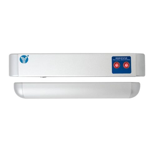 yb-500h_led_-gy__front_800x800.jpg Elektromos csapzár - felületre - áramszünet esetén nyitott - 12V DC - visszajelzéssel - időzítéssel - LED