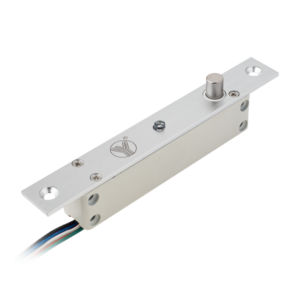 Mini süllyesztve szerelhető csapzár - Fail-secure - áramszünet esetén zárt - 12V DC - visszajelzéssel - időzítéssel - LED