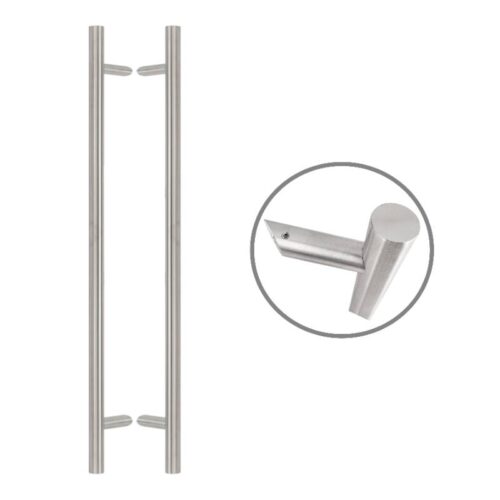 Henger alakú 1200 mm hosszú INOX fogantyú pár 45°-os lábakkal - 32 mm csőátmérővel