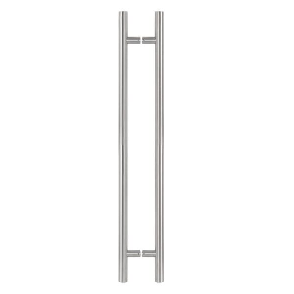 Henger alakú 1200 mm hosszú INOX fogantyú pár 90°-os lábakkal - 32 mm csőátmérővel