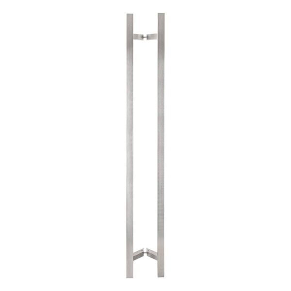 Négyzet alapú 1200 mm hosszú INOX fogantyú pár 45°-os lábakkal - 30x30 profilmérettel