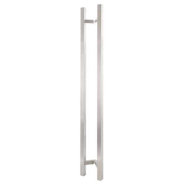 Négyzet alapú 1200 mm hosszú INOX fogantyú pár 45°-os lábakkal - 30x30 profilmérettel