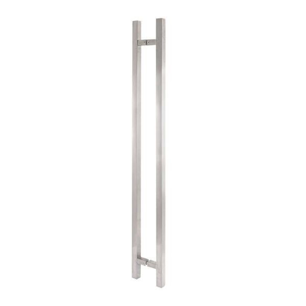 Négyzet alapú 1200 mm hosszú INOX fogantyú pár 90°-os lábakkal - 30x30 profilmérettel