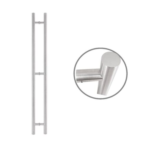 Henger alakú 1800 mm hosszú INOX fogantyú pár 90°-os lábakkal - 32 mm csőátmérővel