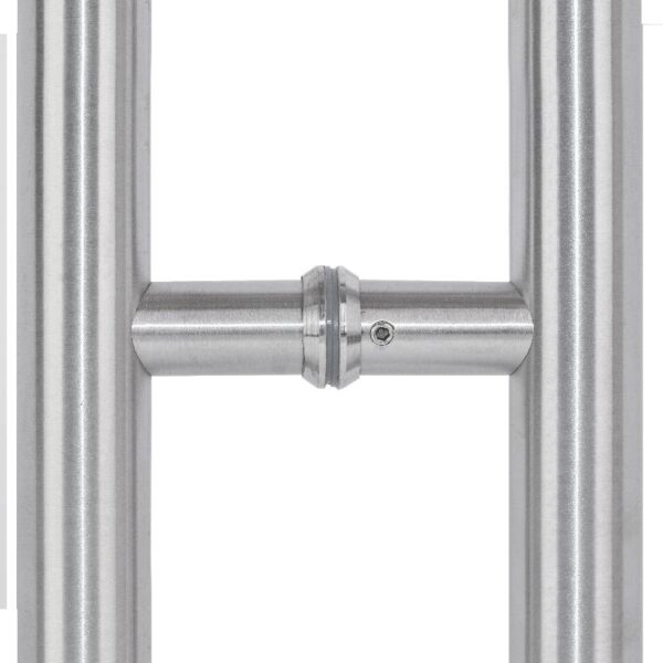Henger alakú 1800 mm hosszú INOX fogantyú pár 90°-os lábakkal - 32 mm csőátmérővel