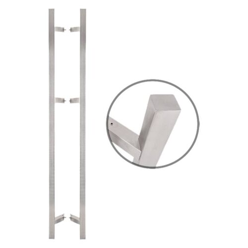 Négyzet alapú 1800 mm hosszú INOX fogantyú pár 45°-os lábakkal - 30x30 profilmérettel