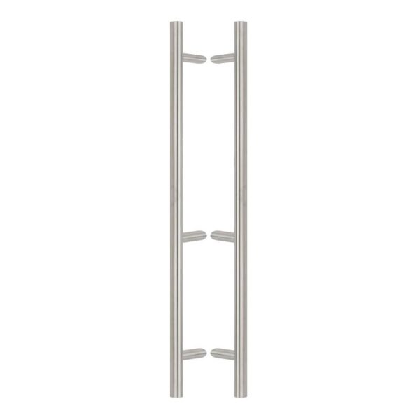 Henger alakú 1800 mm hosszú INOX fogantyú 45°-os lábakkal - 32 mm csőátmérővel