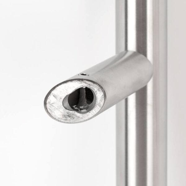 Henger alakú 1800 mm hosszú INOX fogantyú 45°-os lábakkal - 32 mm csőátmérővel