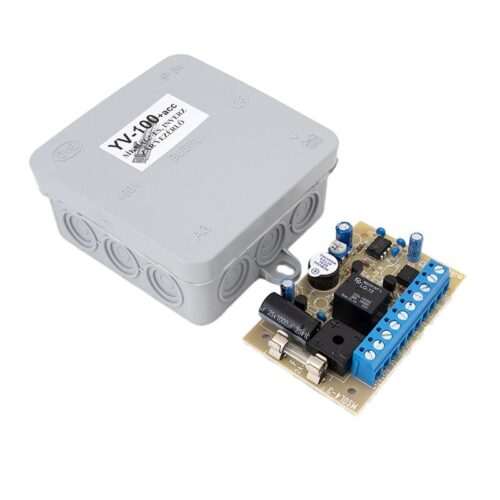 yv-100_acc_10_800x800_2.jpg Síkmágnes vezérlő - kaputelefonhoz - 12V AC/13,5V DC - szünetmentesíthető - NC kimenet - időzítés