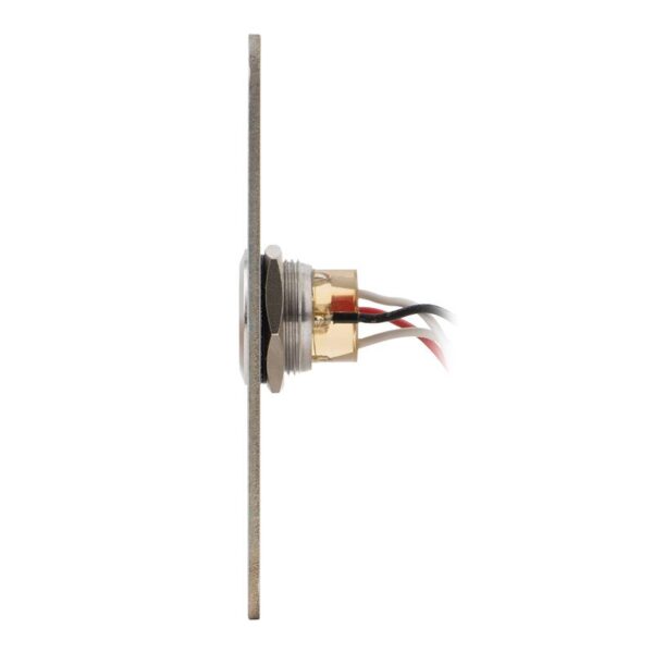 ywp-880c_led__side.jpg Süllyesztve szerelhető fém LED gyűrűs nyomógomb(IP67), 86x86 mm-es szálcsiszolt előlappal
