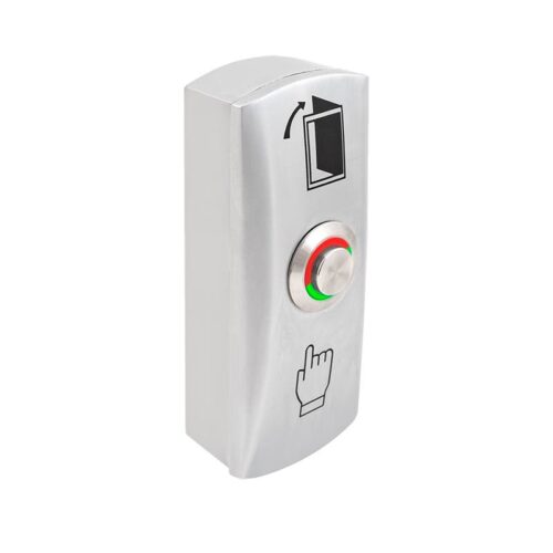 Fémházas kimagasló felületű nyomógomb(IP65) 82x32x25mm, NO-COM kimenet, piros-zöld LED gyűrűvel