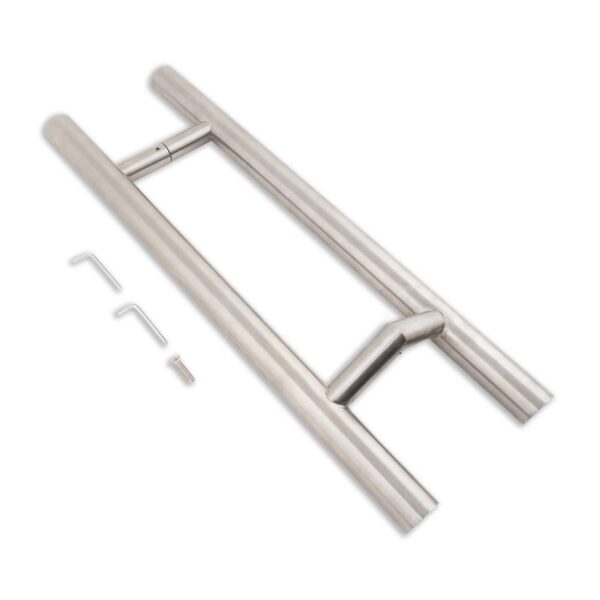 zzz-yh-500v-32_set.jpg OUTLET: Henger alakú 500 mm hosszú INOX fogantyú pár, "V" és "H" alakú lábakkal, 32mm csőátmérővel